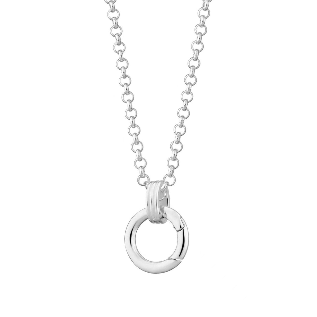 18K Gullbelagt Halskjede med Vakuumbelegg - Minimalistisk Anheng Steel-colored adjustable chain