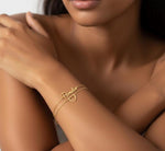 Armbånd Dame - Dobbel Kjede Hjerte Tilpasset Navn Design