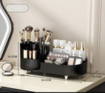 Cosmetics Storage Box Rotating Pen Holder Dresser Table Large Capacity Makeup Brush Lipstick Eye Shadow Puff Storage Rack - Trendyglobal 