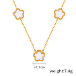 Smykkesett Dame 18K gullbelagt - Blomst Edelsten Øredobber Armbånd Halskjede