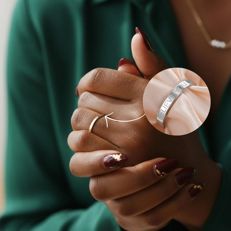 Personalisert Navnering Dame S925 Sølv - Tilpasset Gravering Håndlaget