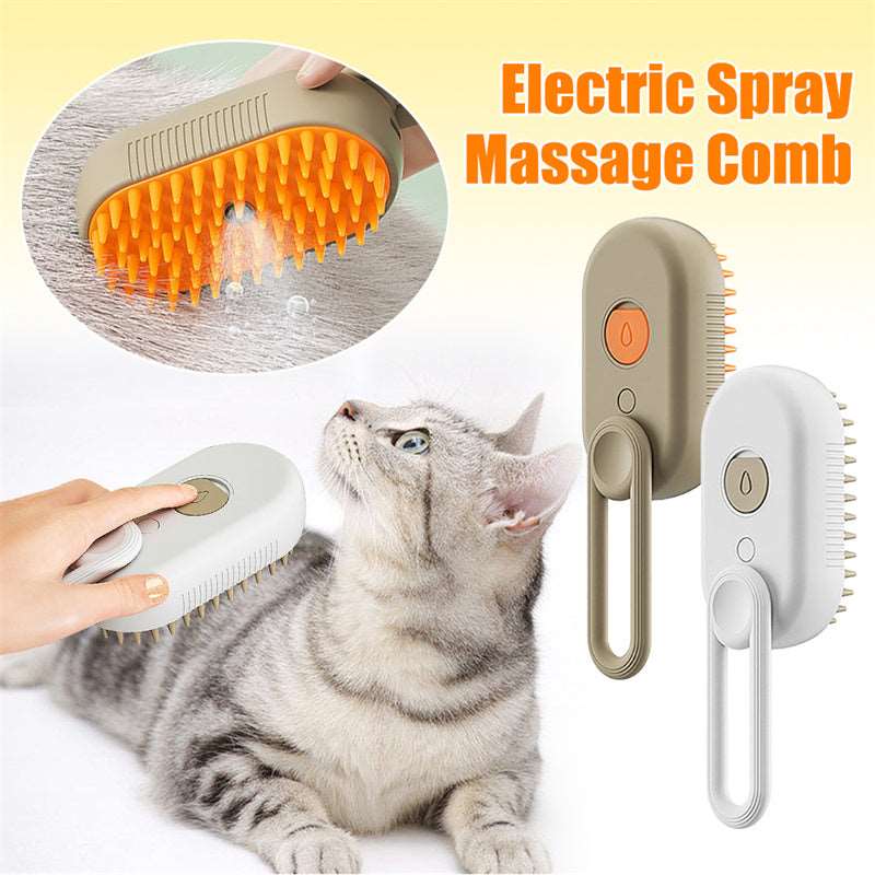 Cat Steam Brush Steamy Dog Brush 3 In 1 Electric Spray Cat Hair Brushes For Massage Pet Grooming Comb Hair Removal Combs Pet Products - Trendyglobal 