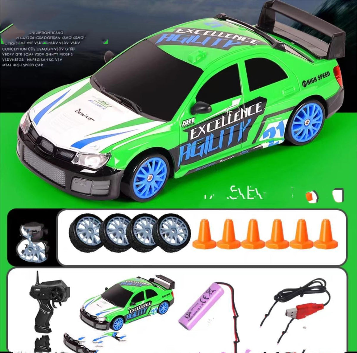 2,4G Drift Rc Bil 4WD RC Drift Bil Leke Fjernkontroll GTR Modell AE86 Kjøretøy Bil RC Racing Bil Leke For Barn Julegaver - Trendyglobal 