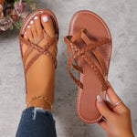 Kryssvevd sandaler, Flip Flops, Slides for dame - Trendyglobal 