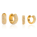 Øredobber Dame 18K Gullbelagt - Rhinestone Titanstål Design