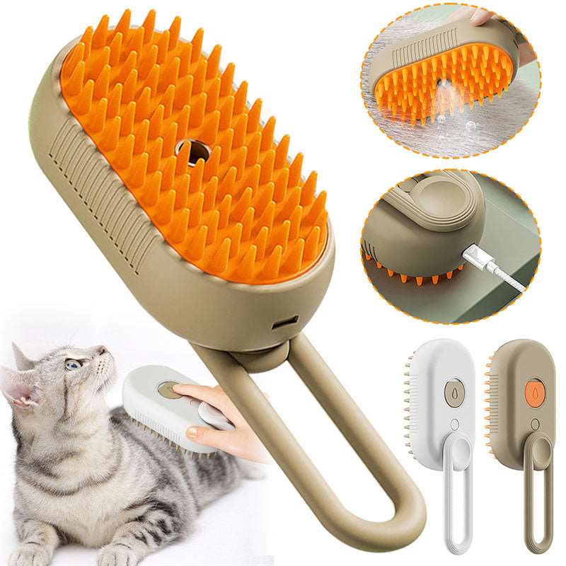 Cat Steam Brush Steamy Dog Brush 3 In 1 Electric Spray Cat Hair Brushes For Massage Pet Grooming Comb Hair Removal Combs Pet Products - Trendyglobal 