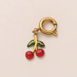 18K Gull Halskjede med Zirkonia Anheng - Elegant Smykke Cherry Pendant