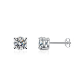Øredobber Dame 925 Stølv - Fire-klo Moissanite Stud