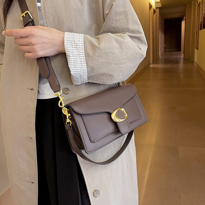 Liten Skulderveske Dame | PU-skinn Crossbody Veske | Klaff & Dobbel Stropp