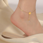Ankelsmykke Dame 18K gullbelagt - Dusk Stjerne Firkløver Design