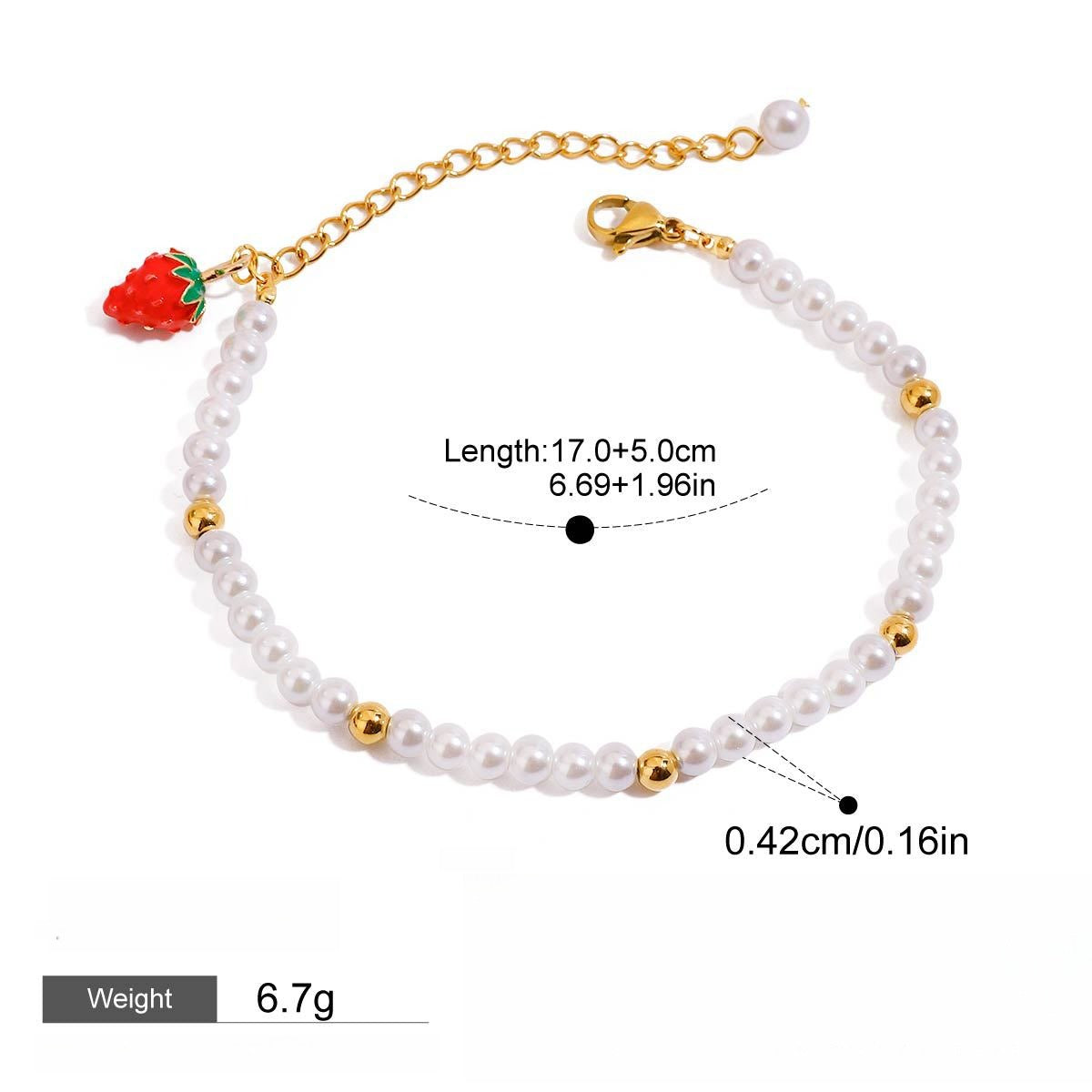 Armbånd Dame 18K Gullbelagt - Luksus Stabling Perle Design Bracelet028