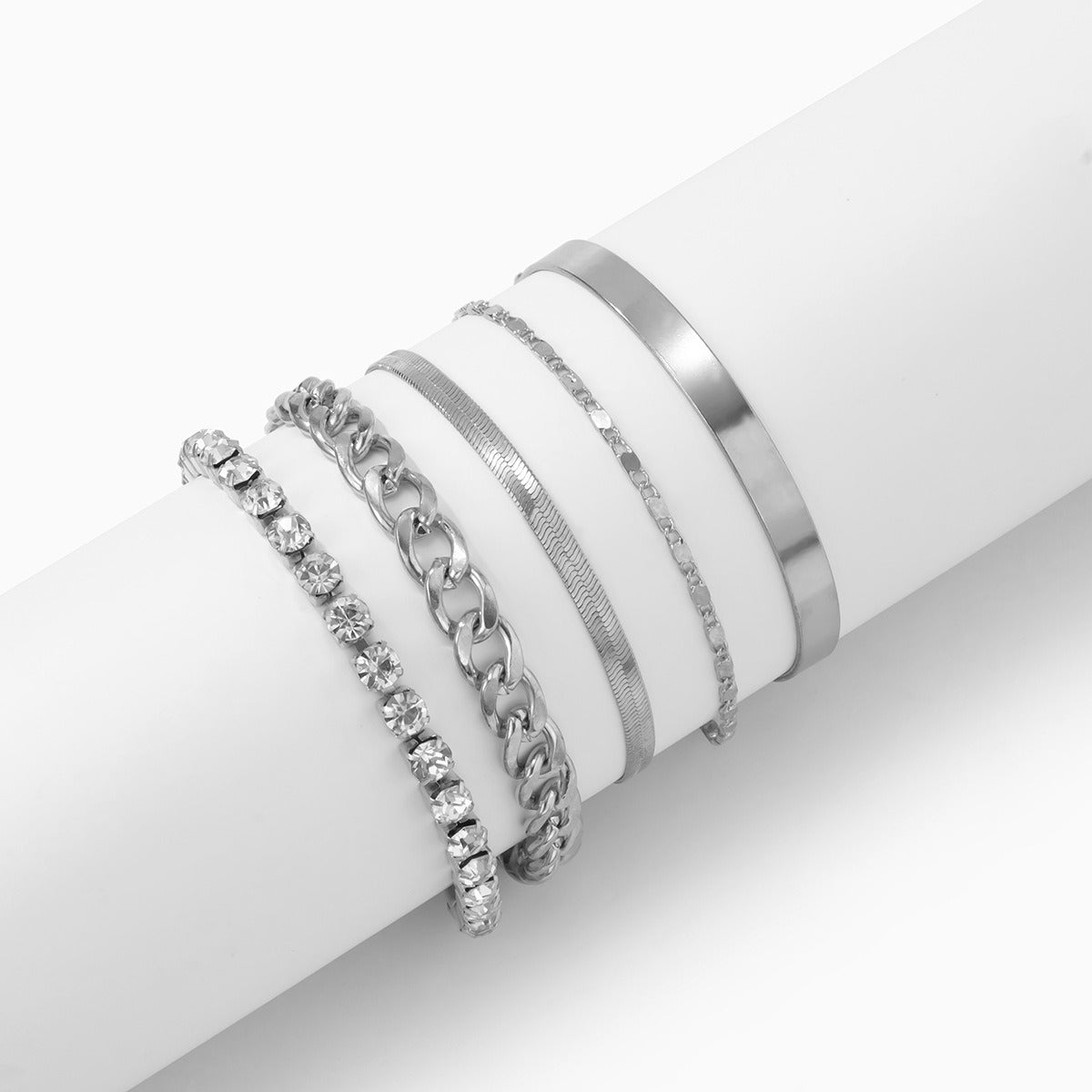 Armbånd Dame 18K Gullbelagt - Retro Trend Slangebein Kjede Diamant