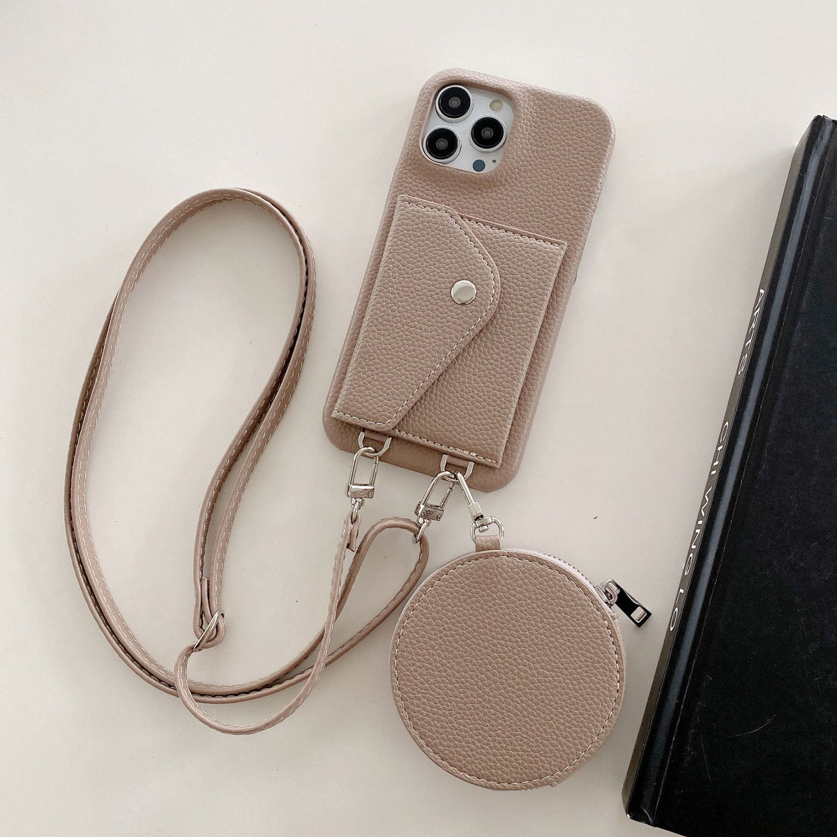 Crossbody iPhone Deksel med Kortholder - Khaki / iPhone7