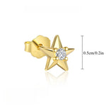 Sølvøredobber S925 Stjerne med Diamanter - Starburst Design Ear A 56(A pair)