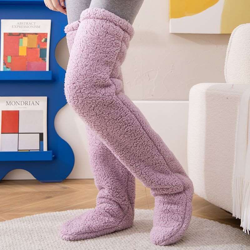 Knesokker: Over Knee Høye Fuzzy Lange Sokker - Varme, Myke og Stilfulle for Kalde Dager - Trendyglobal 