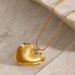 Halskjede Dame 18K gullbelagt - Edel og Elegant Hjerte Anheng