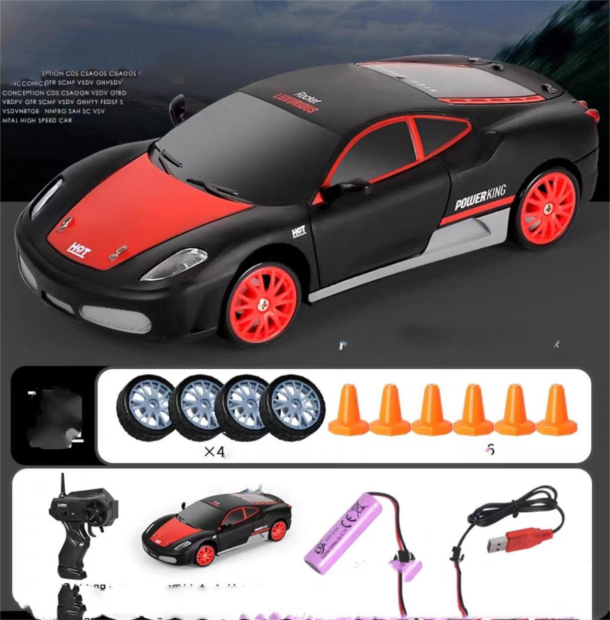 2,4G Drift Rc Bil 4WD RC Drift Bil Leke Fjernkontroll GTR Modell AE86 Kjøretøy Bil RC Racing Bil Leke For Barn Julegaver - Trendyglobal 