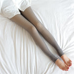 Varme Fleece Tights for dame - Falsk Gjennomsiktig Fleece Leggings - Trendyglobal 