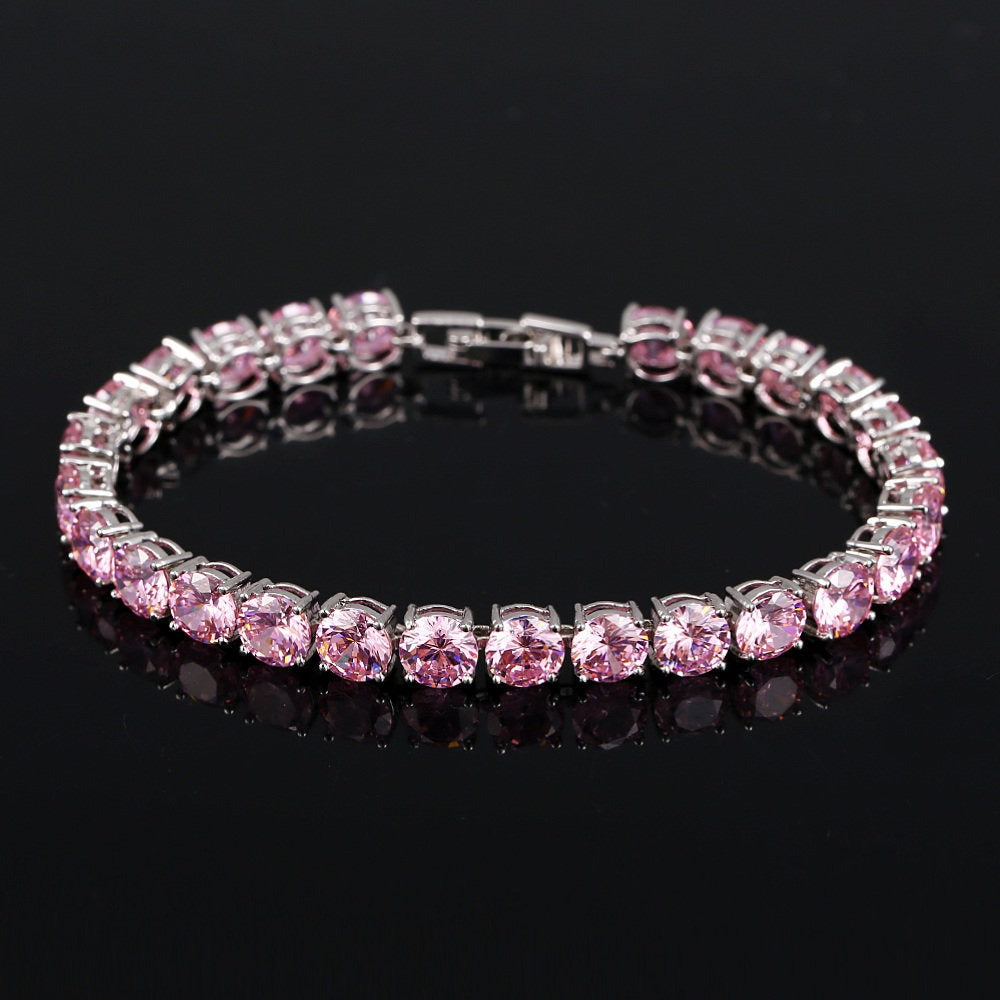 Armbånd Dame S925 Stølv - Lett Luksus Zirkon Design Pink