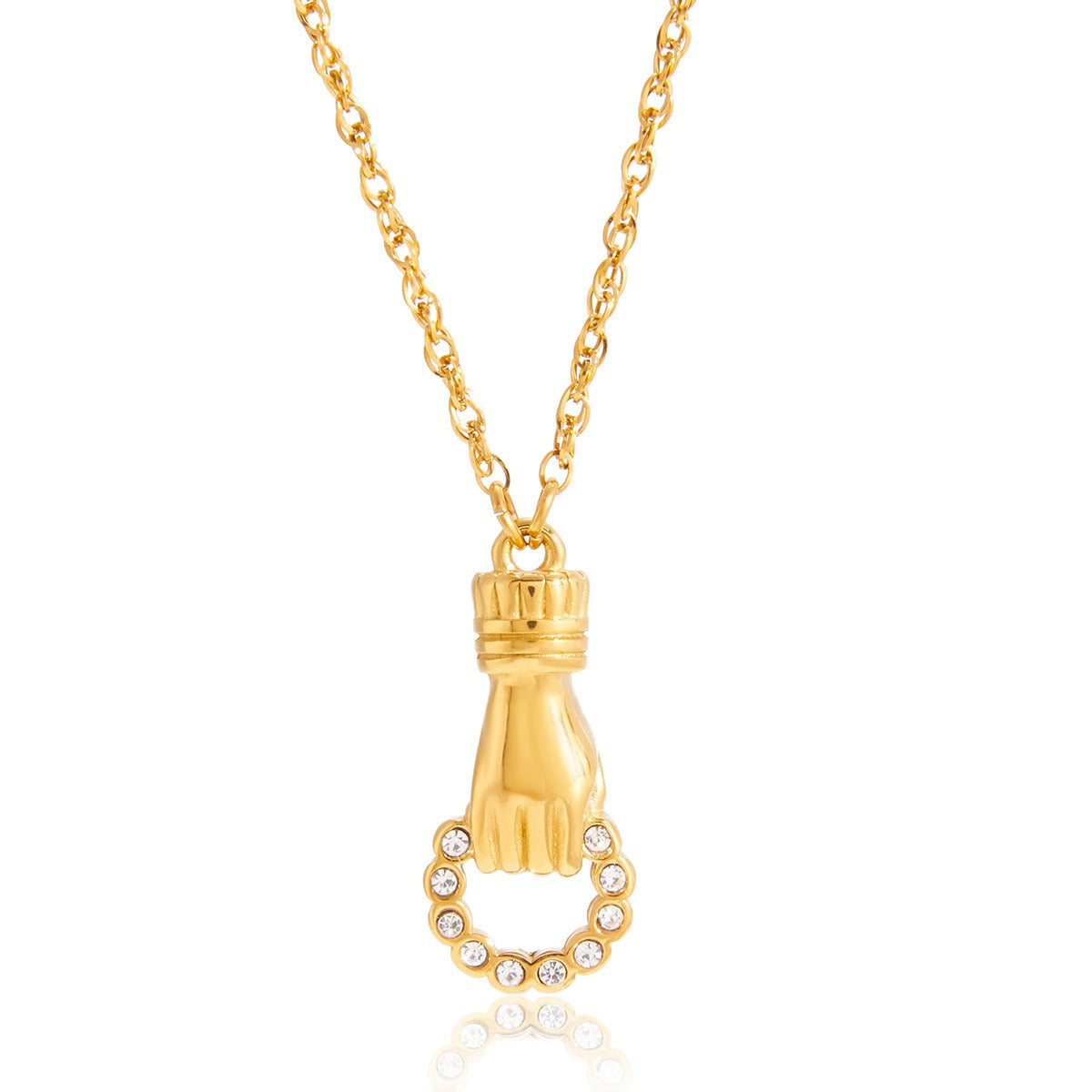 Vennskapshalskjede Dame 18K Gull Rhinestone | Titanstål Gave