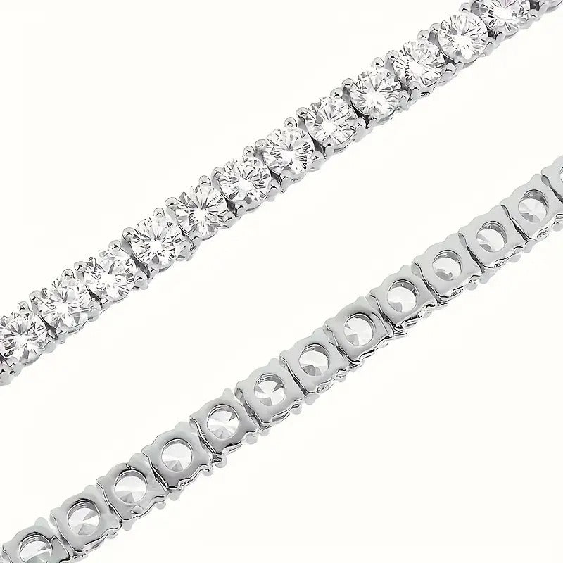 Armbånd Dame S925 Sølvbelagt - Full Diamant Tennis Chain