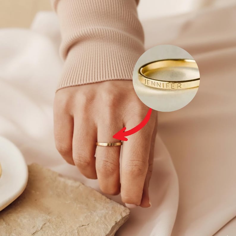 Personalisert Navnering Dame S925 Sølv - Tilpasset Gravering Håndlaget