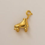 18K Gull Halskjede med Zirkonia Anheng - Elegant Smykke Roller skate pendant