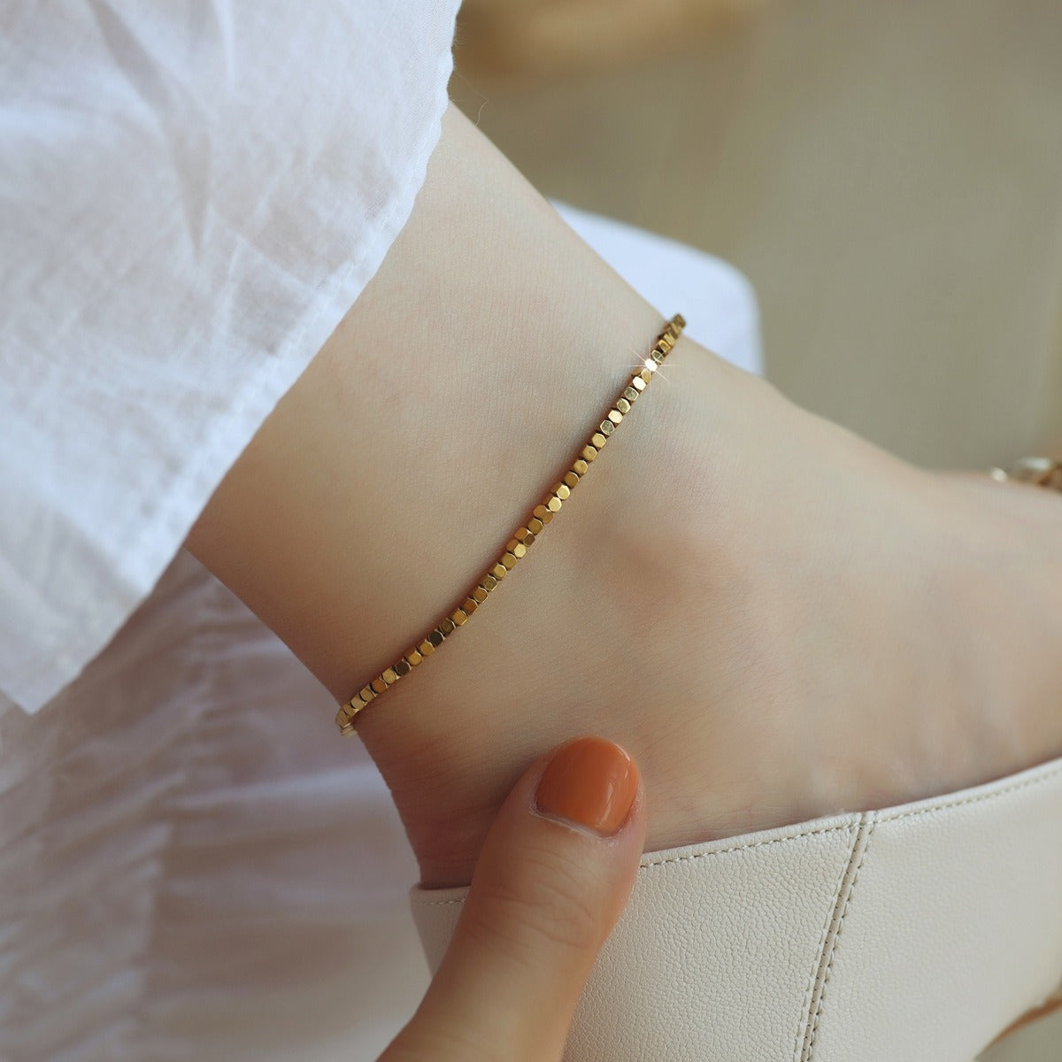 Ankelsmykke Dame 18K gullbelagt - Lett Luksus Gull og Sølv Design