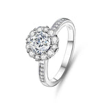 Moissanite Solsikke Ring Dame S925 Sølv | Blomst Lett Luksus Empty setting (without the main stone)