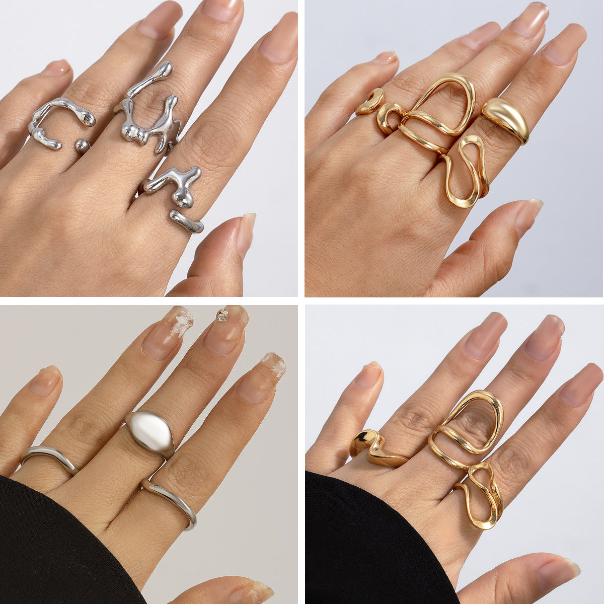 Ringsett Dame Minimalistisk