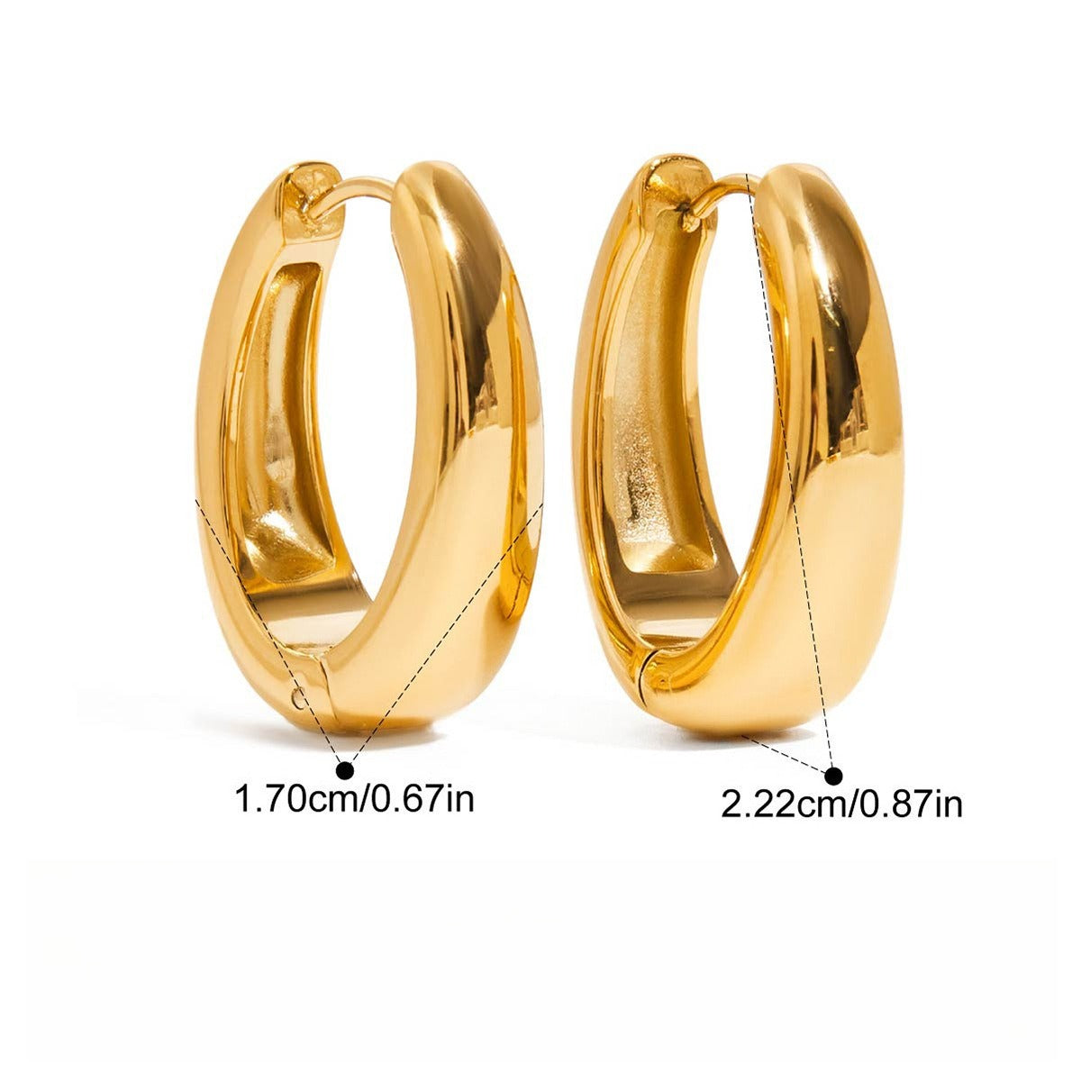 Øredobber Dame 18K Gullbelagt - Lett Luksus Titanstål Stud Ear D