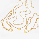 Ankelsmykke Dame 18K gullbelagt - Dobbelt Lag Strand Hjerte Design