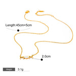 Halskjede og Ring Sett Dame 18K gullbelagt - MOM Hjerte Design med Zirkon Style C-Necklace-08