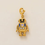 18K Gull Halskjede med Zirkonia Anheng - Elegant Smykke Robot Pendant
