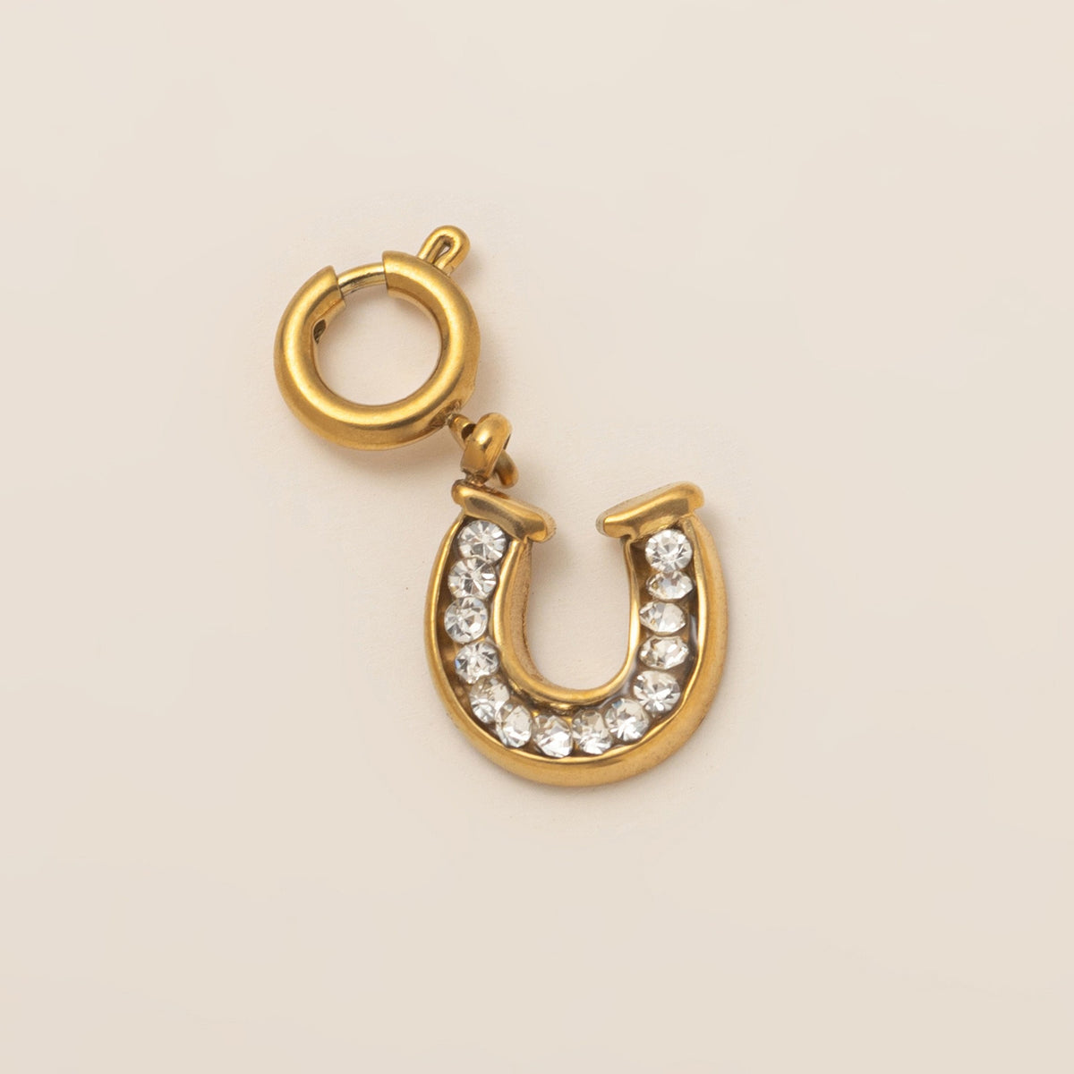 18K Gull Halskjede med Zirkonia Anheng - Elegant Smykke Horseshoe Pendant