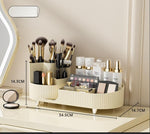 Cosmetics Storage Box Rotating Pen Holder Dresser Table Large Capacity Makeup Brush Lipstick Eye Shadow Puff Storage Rack - Trendyglobal 