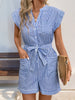 Stripete Jumpsuit Dame med Knyting – Trendy og Komfortabel Stil