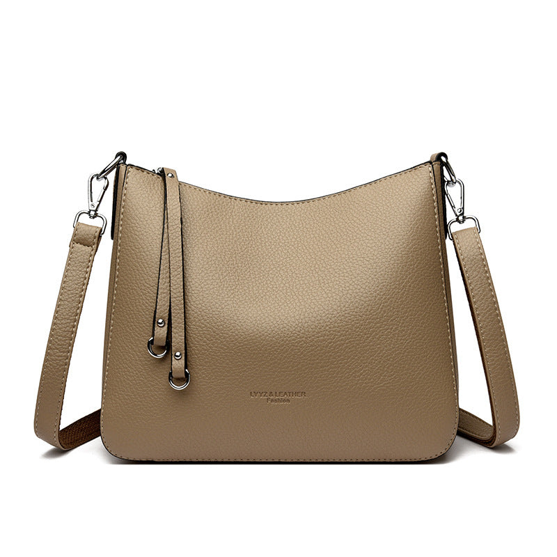 Crossbody Veske Dame Ekte Skinn - Allsidig Skulderveske Khaki