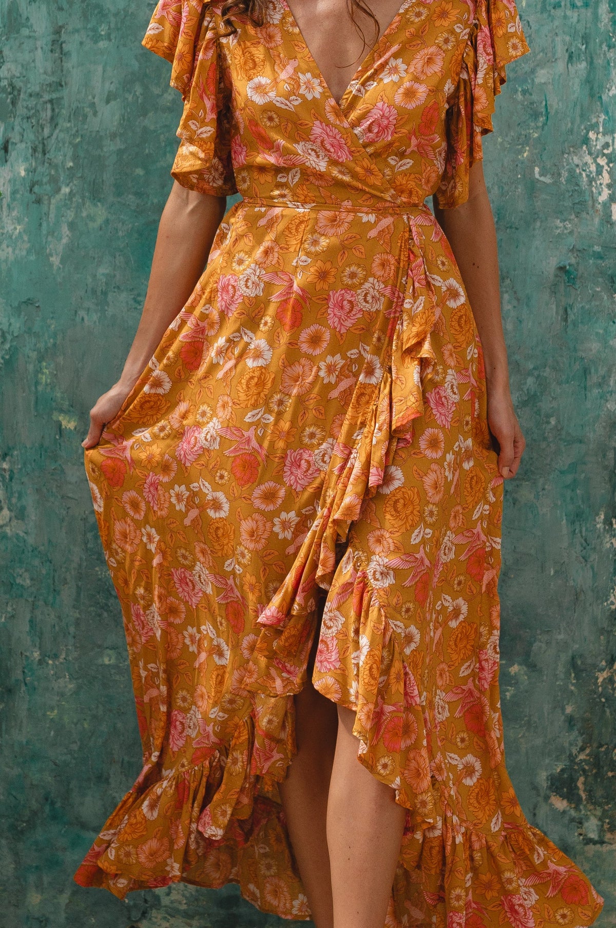 Carmen Wrap Maxi Kjole - Trendyglobal 