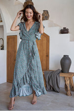 Carmen Wrap Maxi Kjole (Sale) - Trendyglobal 