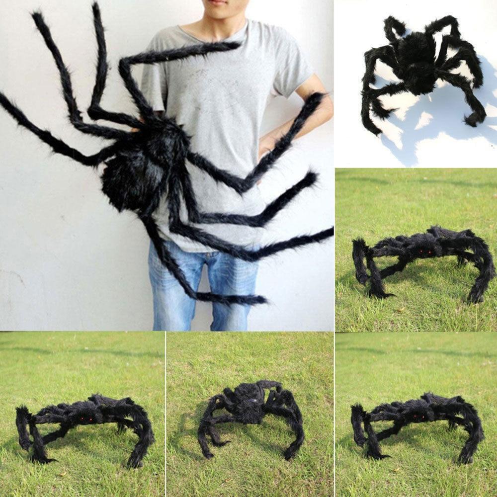 Halloween Horrible Big Black Furry Fake SpiderHalloween Decoration - Trendyglobal 