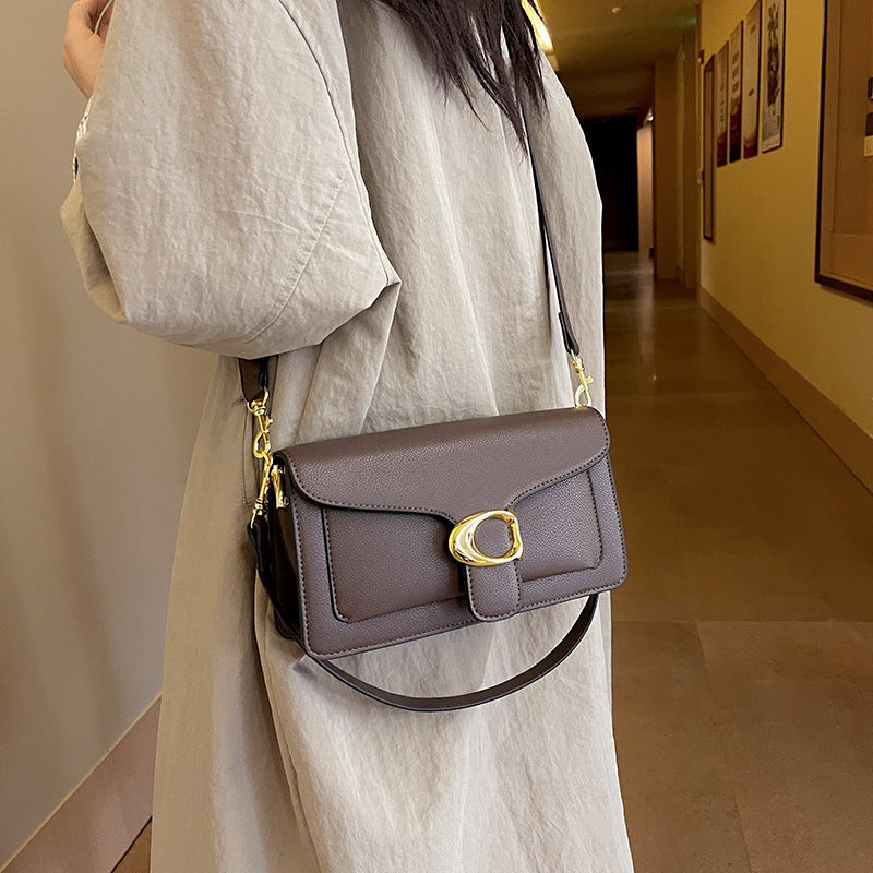 Liten Skulderveske Dame | PU-skinn Crossbody Veske | Klaff & Dobbel Stropp