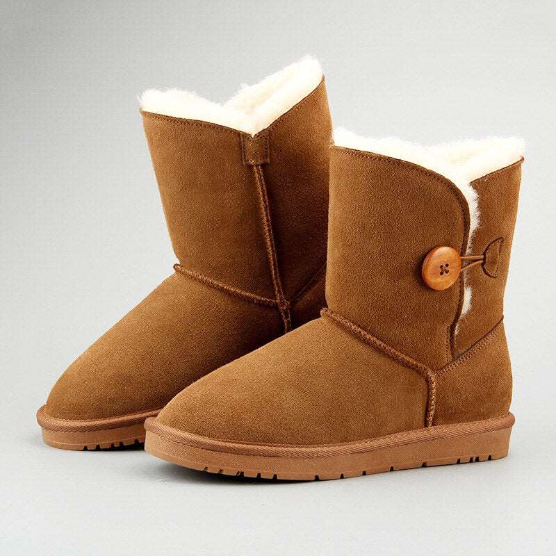 Ekte Skinn vintersko, Varme Slitesterke Antiskli Snow Boots - Trendyglobal 