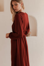 Greta Long Sleeve Midi Kjole - Trendyglobal 