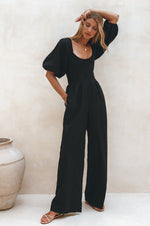 Heaven Bay Jumpsuit i lin - Håndlaget - Trendyglobal 