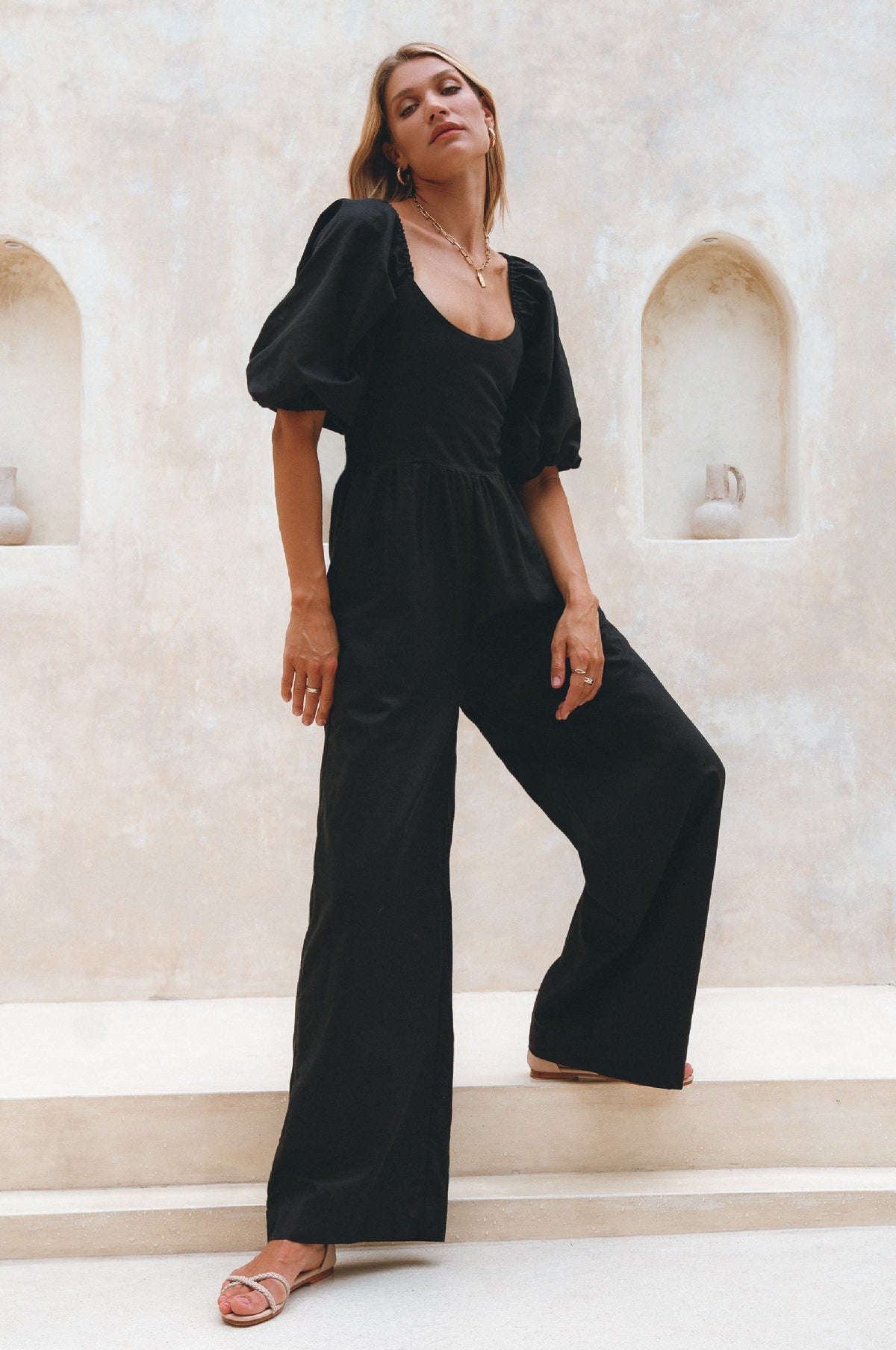 Heaven Bay Jumpsuit i lin - Håndlaget - Trendyglobal 