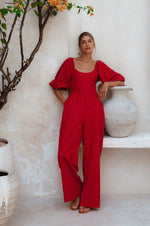 Heaven Bay Jumpsuit i lin - Håndlaget - Trendyglobal 