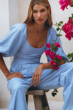 Heaven Bay Jumpsuit i lin - Håndlaget - Trendyglobal 