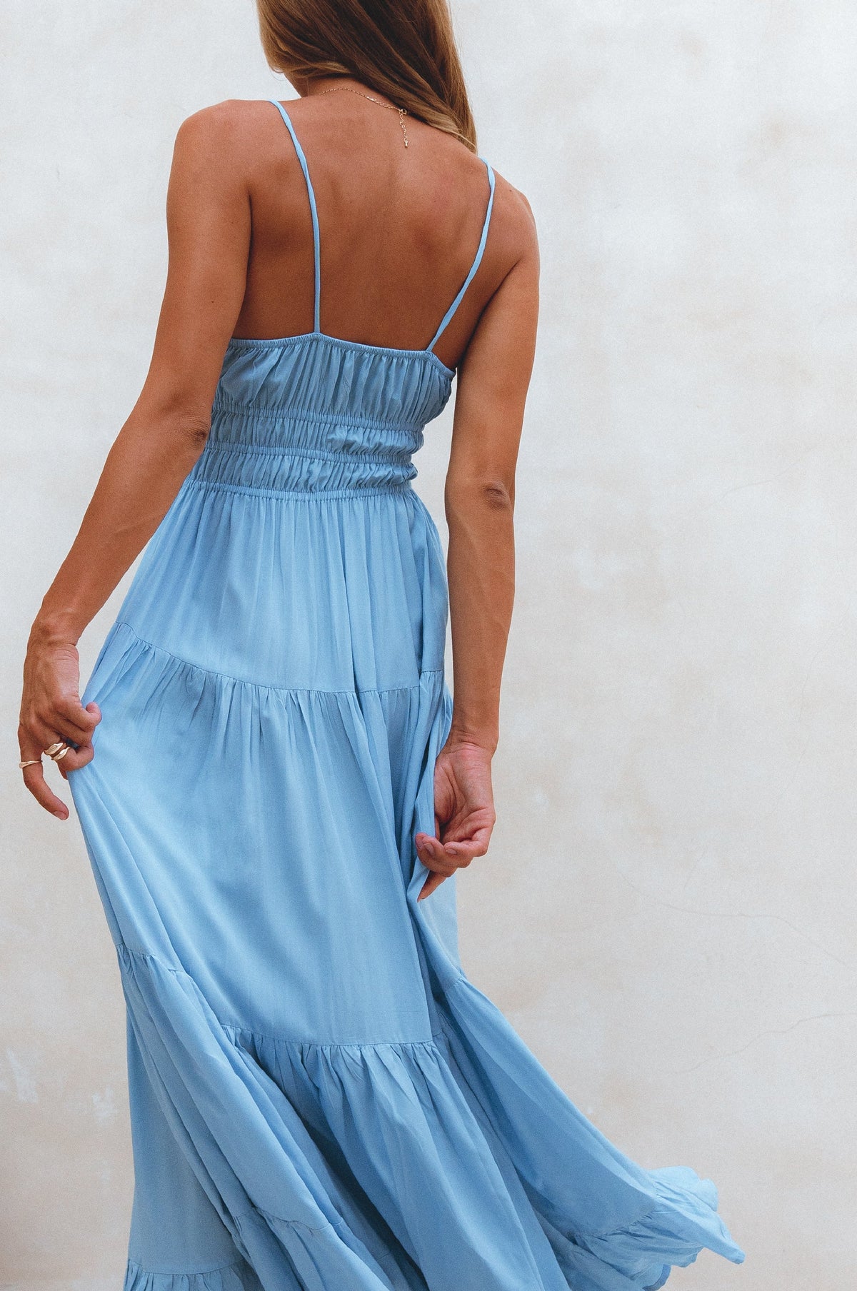 Isadora Tiered Maxi Kjole - Trendyglobal 