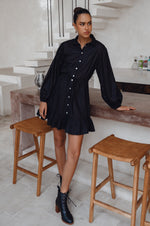 Malina Button Down Cotton Mini Dress - Trendyglobal 